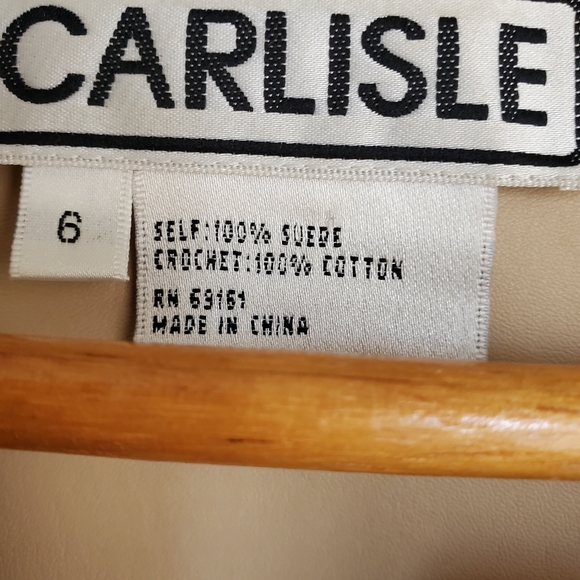 Carlisle Jacket:  Sophisticated Look in Suede with Crocheted Panels - Picture 3 of 11